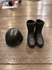 GI Joe Accessories Lot Of 2 Black Helmet And Black Boots