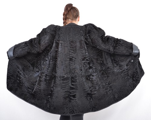 US5435 REVERSIBLE PERSIAN LAMB FUR COAT LEATHER FUR JACKET DOUBLE FACE SIZE 3XL - Picture 2 of 24