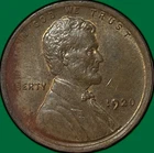 1920 Lincoln Wheat Cent Uncirculated UNC Coin, Rust #41235