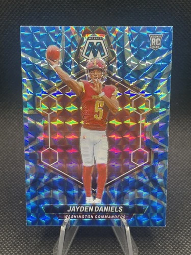 2024 Panini Mosaic - Rookies Jayden Daniels #302 Reactive Blue Mosaic Prizm (RC)