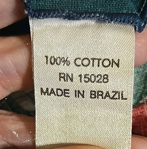 Vtg Printed Poinsettia W Flourish Christmas Rectangle Tablecloth 62 X 84 Brazil - Image 3 of 3