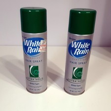 Lot 2 Vintage White Rain Unscented Extra Hold Hair Spray 7oz Aerosol Cans READ