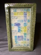 Vintage Bitossi Style Fritte Fused Glass Mosaic Block Slab Vase Italy MCM Brutal