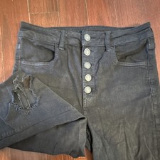 American Eagle Outfitters Women  s Black Dark Wash High Rise Skinny Jeans 8R