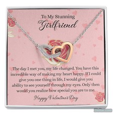 To My Stunning Girlfriend Necklace Love Gift Valentine Jewelry Boyfriend