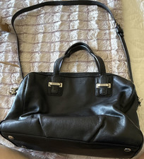 Coach Pebbled Black Medium Satchel Top Handle Bag Detachable Strap