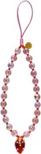 Drawwind Phone Charm Beaded Wristlet Strap Universal Cell Red Strawberry