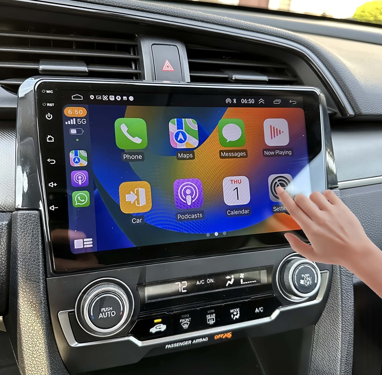 4G+64G Carplay For 2016-2020 Honda Civic Car Stereo Radio GPS WIFI Android 13 US