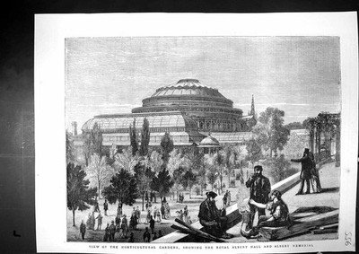 Alte 1871 Gartenbau Gärten Royal Albert Hall Memorial Architectur Victorian