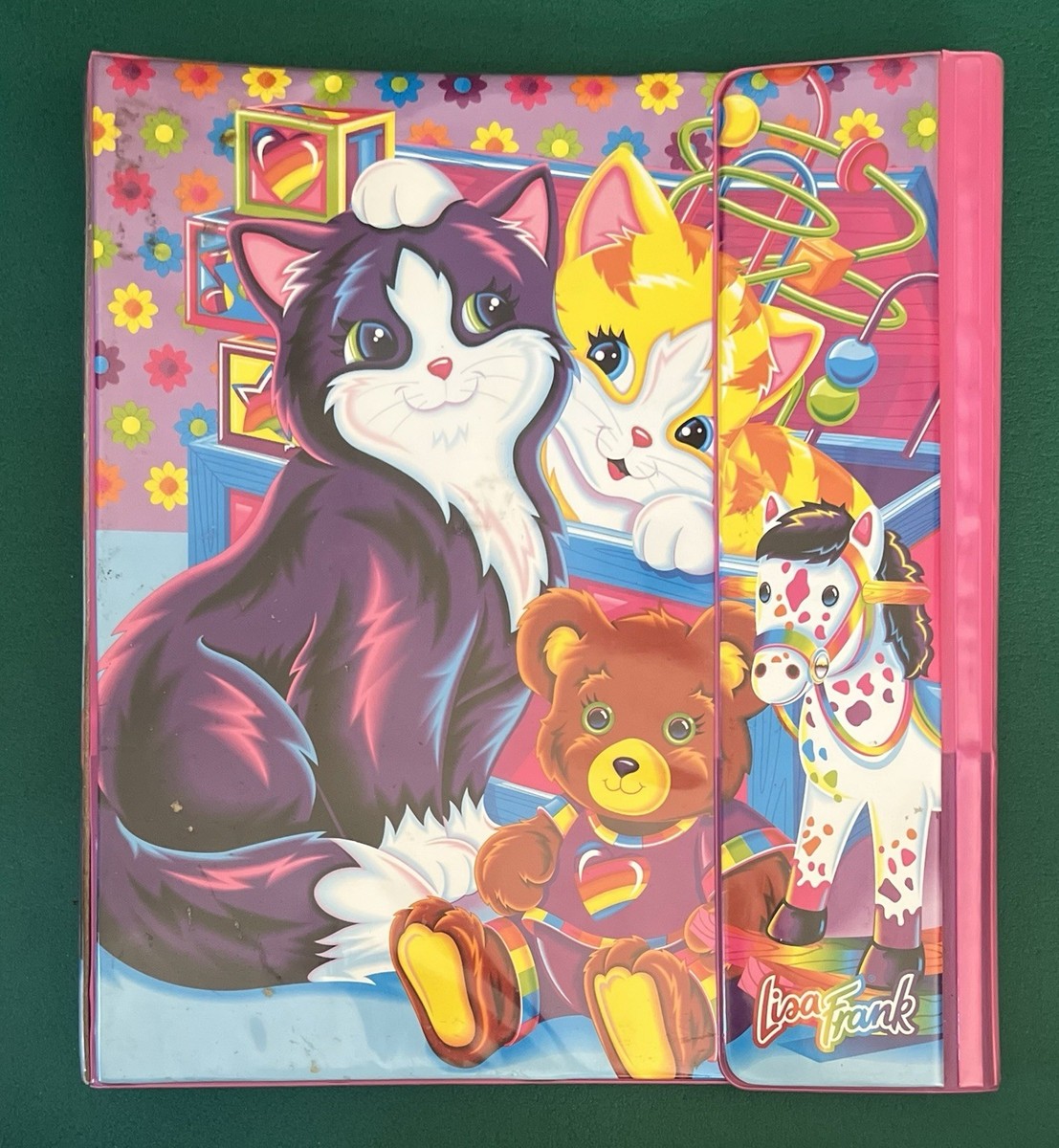 リサフランク　リングファイル Vtg Lisa Frank Purrfect Playtime Kittens 3 Ring Binder, Folder and