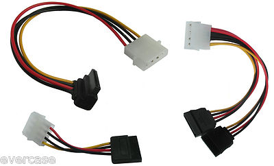 Rechtwinkliges / gerades Molex auf SATA Adapterkabel, Stromwandler, Stecker