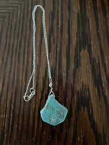 16” Freeform Dyed Turquoise Howlite Sterling Silver Necklace