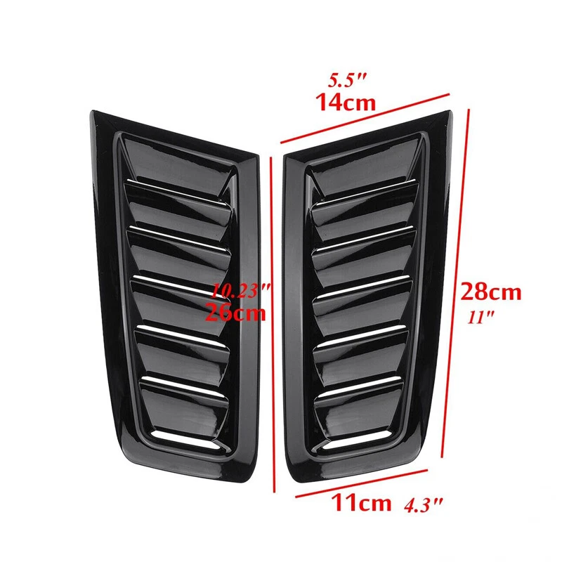 Car ABS Hood Vent Scoop Air Flow Intake Louvers Cooling Bonnet Vent Cover×2PCS - Image 2 of 4