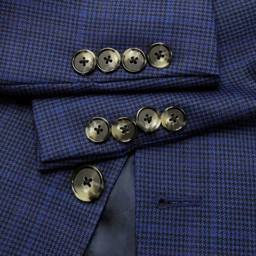 Mint! 42 SH Hickey Freeman Yellow Label Royal Blue Mini Plaid Wool - Picture 9 of 15