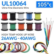 UL10064 Ultra-Fine Electronic Wire 0.0049mm² to 0.14mm² High Temp Hook Up Wire
