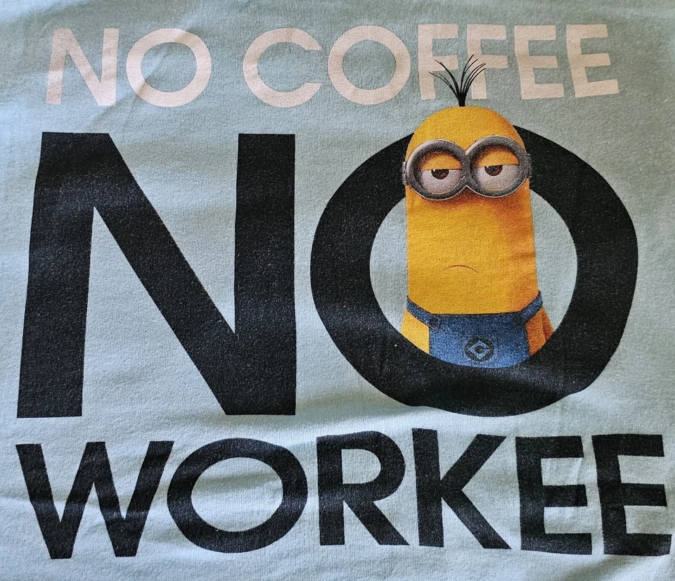 Camisa Top Mujer Despicable Me Minion Talla M Mediana L Grande Sin Café Sin Trabajo Foto 3 de 4