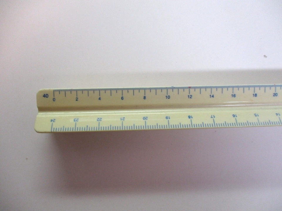 K&E C-Thru TS-657 Drafting Ruler & Case 3 Sides Triangular Architect 12" Vintage - Image 4 of 4