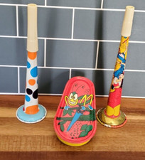 Vintage KirchHof Grasshopper  U.S. Metal Toy Company Tin Horns/Noise Makers