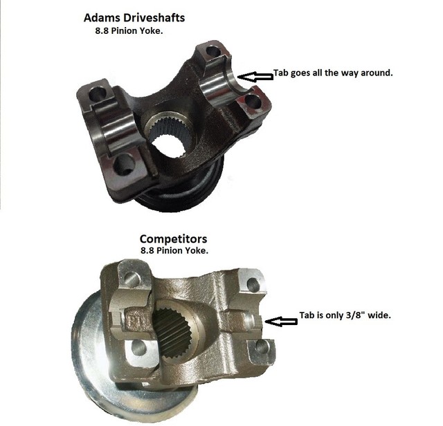 JEEP TJ XJ YJ CJ LJ FORD 8.8 PINION YOKE 1350 SERIES HIGH ANGLE