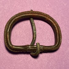 Vintage Rare Leather Belt Buckle Stitched