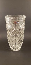 Vintage Toscany 24% Lead Crystal Heavy Vase, Diamond Design, Made in Yugoslavia