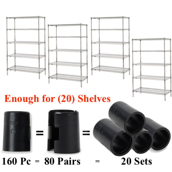 Wire Shelf Clips Shelving Split Sleeves Lock Metal Rack Clips for (20