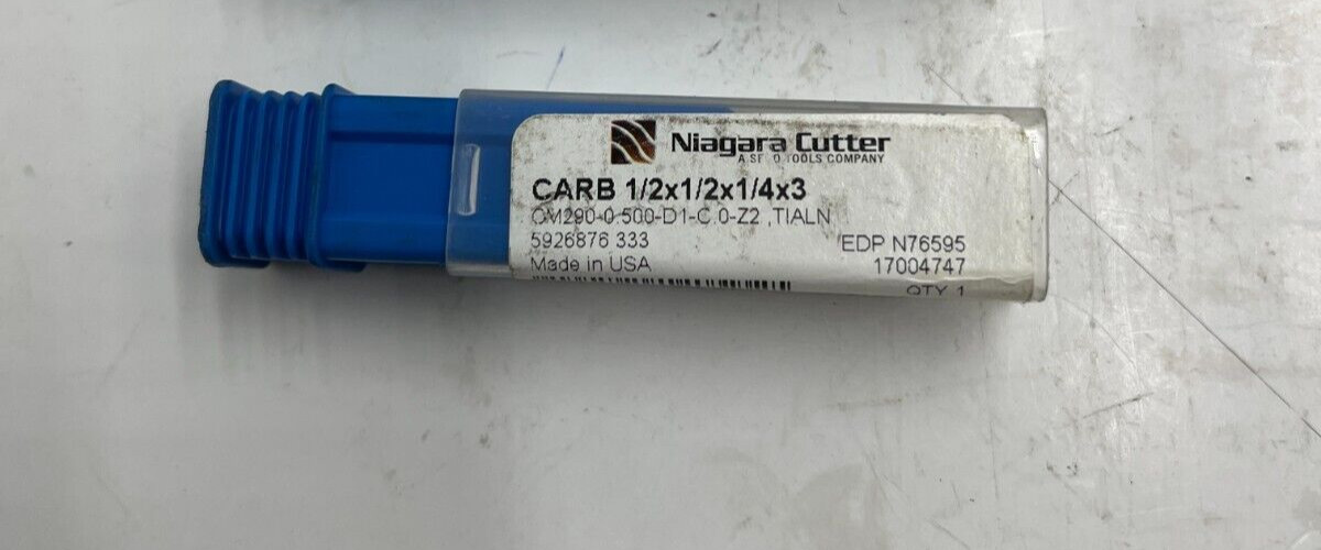 2x Niagara Cutter 2-Flute Solid Carbide End Mills 1/2"x1/2"x1/4"x3" 5926876