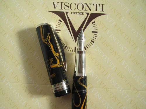 Visconti Manhattan Magma LP fountain pen 23kt Pd Fine nib MIB - Picture 9 of 11