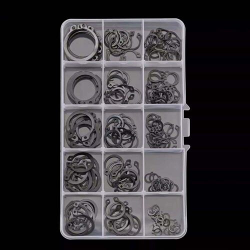 Set Circlip Circlip Esterni Set Assortimento Anello a Scatto Contenitore Clip Cerchio - Foto 3 di 17
