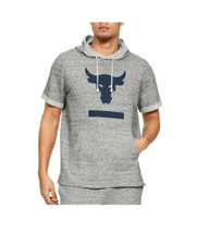 Under Armour Project Rock Terry Men Short Sleeve Hoodie Gray 1345818 112