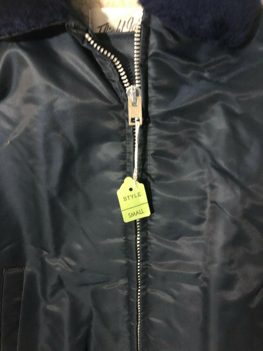 Veste Pilote B-15 American Navy En Cuir Véritable - Noir, Style Bomber, Taille Régulière, Neuf Avec étiquettes