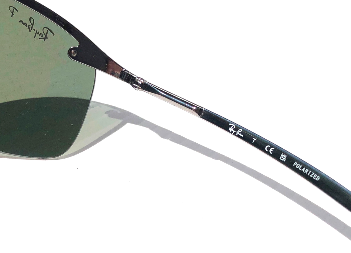 NEW Ray Ban Gunmetal Metal POLARIZED Dark Green Lens Sunglass 