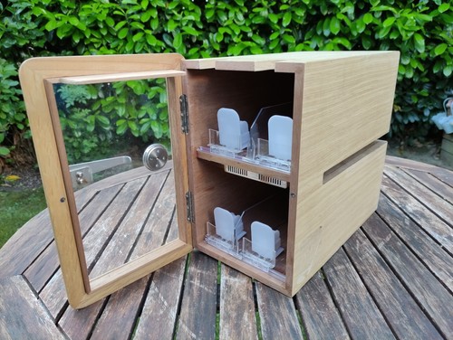 Humidor Zigarrenkiste Buchenholz Zigarrenkasten Display Schrank mit Hygrometer - Bild 2 von 4