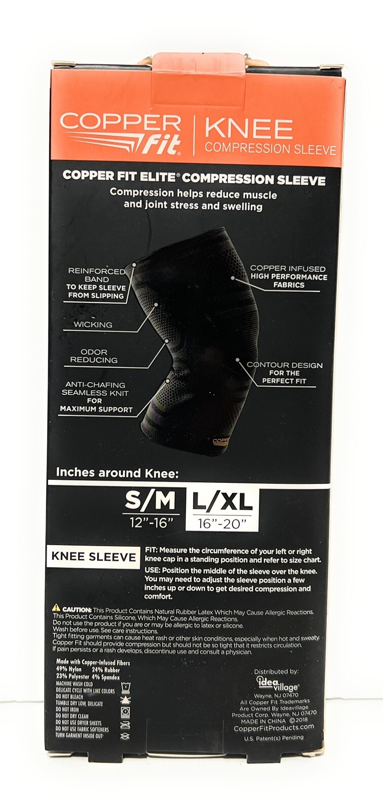 Copper Fit Elite Knee Compression Sleeve / Brace L / XL 16"20" *Open