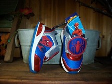 SPIDERMAN BOYS TODDLER CASUAL SHOES ADJUSTABLE SIZE 7 LIGHTS WITH STEPS SNEAKERS