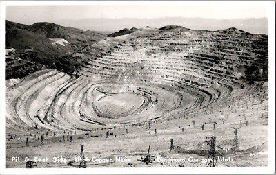 Postcard Real Photo Utah Copper Mine Bingham Canyon Utah RPPC Unposted