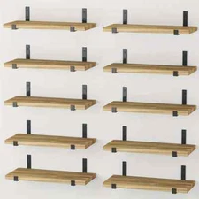 10 pack Rustic Wood Floating Shelves for Wall Decor Farmhouse Shelf for Bedroom