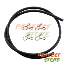 3ft Rubber Hose Fuel Line for Kawasaki (9mm OD) (6mm ID) Carb + Spring Clamp