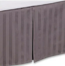 Wamsutta 500-Thread-Count PimaCott Damask Twin Bed Skirt in Grey