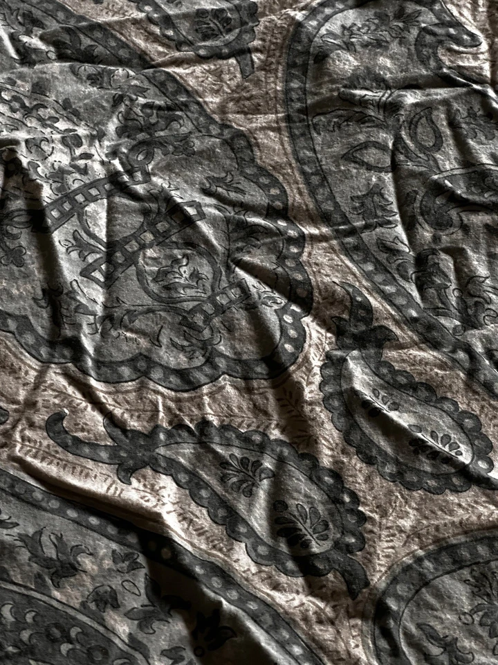 Pottery Barn Caesaria Twin Green Paisley Floral 100% Organic Cotton Duvet & Sham - Image 4 of 4