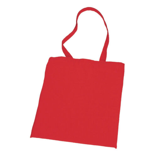 1 RED PLAIN ECO NATURAL COTTON REUSABLE SHOPPING SHOULDER TOTE BAGS SCHOOL / GYM - Afbeelding 1 van 1