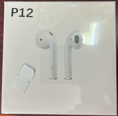 P12 Wireless Bluetooth In-Ear Earbuds with Wireless Charging Case, Double, White
