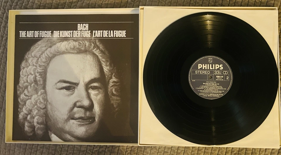 J.S. BACH "Art Of The Fugue"  MARRINER ASMF 2LP NM/NM PHILIPS 1975 Netherlands - Image 3 of 4