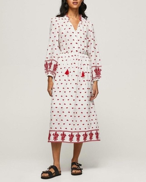 Women Pepe Jeans Dress White Cotton S