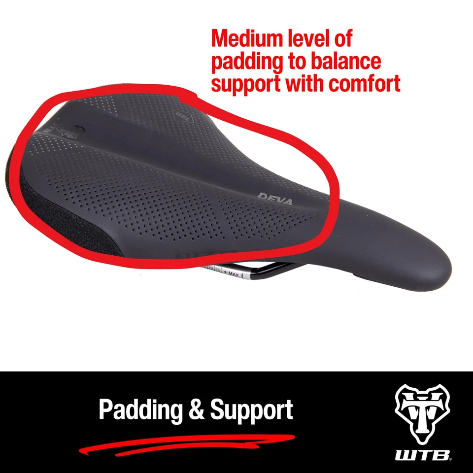 Asiento de bicicleta WTB Deva (sillín) - acolchado adicional para mayor comodidad - montaña y grava (... Foto 2 de 4