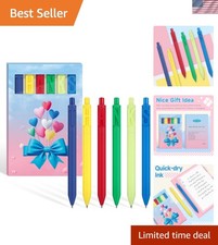 Elegant Black Gel Pens 6Pcs Set - 0.5mm Fine Point, Smooth Writing Gift Set