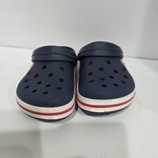 crocs kids' crocband cruiser sandals Navy White/red Stripe Size 1