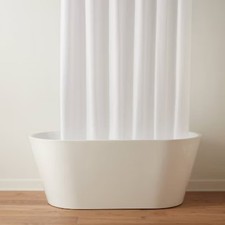 71"x71" RPET Fabric Mid Weight Shower Liner White