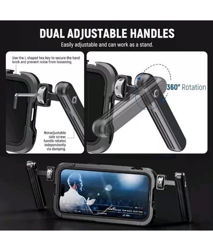 NEEWER 15 Pro Cage Video Rig with Dual Handles, Quick Release 67mm Filter... - Picture 5 of 12