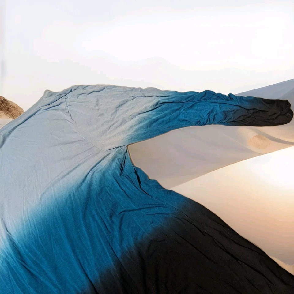 Blusa GraceElements Mujer XL Azul Degradado Pullover Drape Túnica Foto 3 de 4